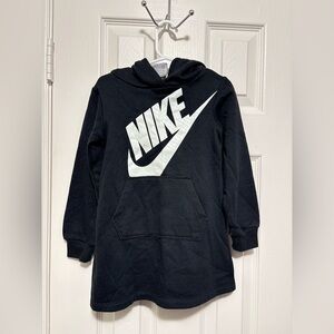 Pre-owned Nike black/white sweatshirt long sleeve hoodie dress / Sz: 3-4 years